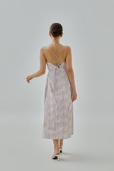 Hallie Floral Printed Ruched Bust Midi Dress