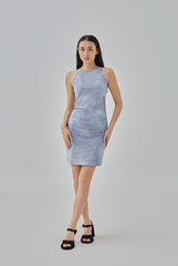 Luisa Racer Neck Bodycon Dress in Slate Grey