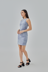 Luisa Racer Neck Bodycon Dress in Slate Grey