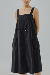 Nyx Drawstring Cargo Pocket Midi Dress