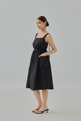 Nyx Drawstring Cargo Pocket Midi Dress