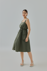 Nyx Drawstring Cargo Pocket Midi Dress