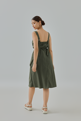 Nyx Drawstring Cargo Pocket Midi Dress