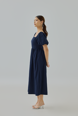 Elise Puff-Sleeve Midi Dress