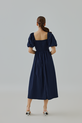 Elise Puff-Sleeve Midi Dress