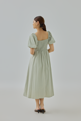 Elise Puff-Sleeve Midi Dress