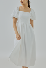 Elise Puff-Sleeve Midi Dress