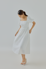 Elise Puff-Sleeve Midi Dress