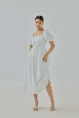 Elise Puff-Sleeve Midi Dress