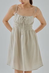 Annabella Smocked Tie-Strap Dress