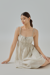 Annabella Smocked Tie-Strap Dress