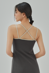Amelia Contrasting Straps Slip Dress