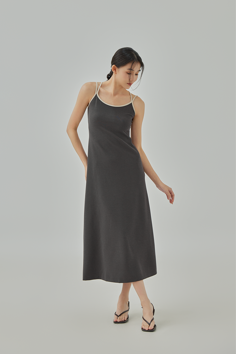 Amelia Contrasting Straps Slip Dress