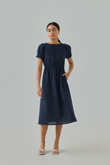 Alsia Button Sleeve Midi Dress