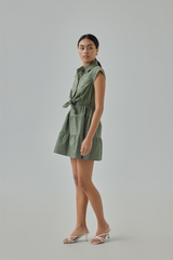 Darnia Embroidered Collared Mini Dress