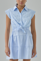 Darnia Embroidered Collared Mini Dress