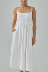 Millie Embroidery Bodice Midi Dress