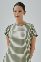 Joplin Striped Drop Shoulder Midi Dress