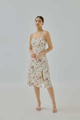 Elodie Padded Floral Midi Dress