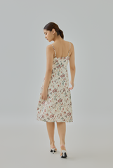 Elodie Padded Floral Midi Dress