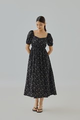 Sophia Floral Puff Sleeve Midi Dress