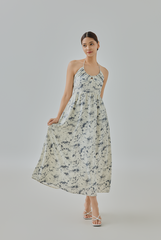 Deirdre Watercolor Halter Maxi Dress