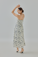 Deirdre Watercolor Halter Maxi Dress