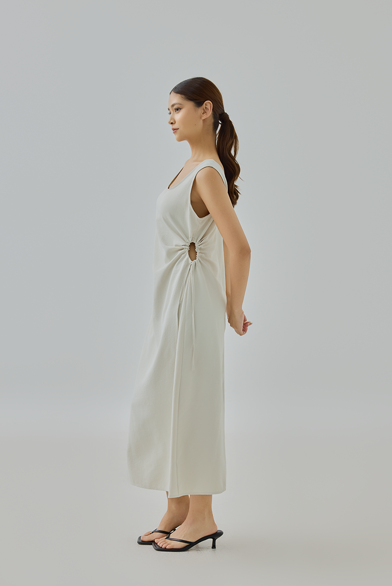 elena sleeveless maxi dress ELENA BUTTERMILK LINEN MAXI DRESS  DISSH