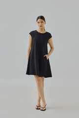Jean Front Zipper A-Line Mini Dress