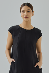 Jean Front Zipper A-Line Mini Dress