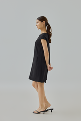 Jean Front Zipper A-Line Mini Dress