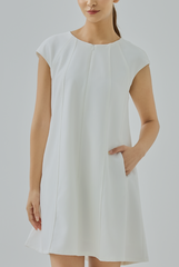 Jean Front Zipper A-Line Mini Dress