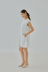 Jean Front Zipper A-Line Mini Dress