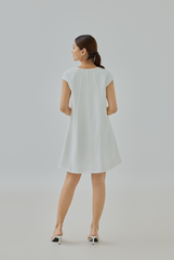 Jean Front Zipper A-Line Mini Dress