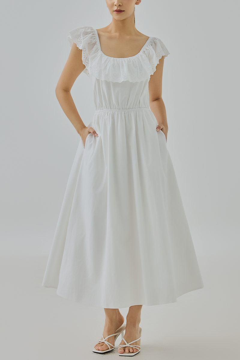 Lynda Ruffle Midi Dress