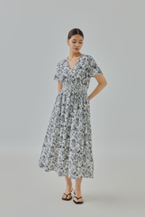 Dina Floral Printed Smocked Dress