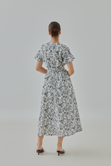 Dina Floral Printed Smocked Dress