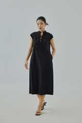 Lou Lace-Up Neck Midi Dress