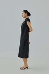 Lou Lace-Up Neck Midi Dress