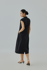 Lou Lace-Up Neck Midi Dress