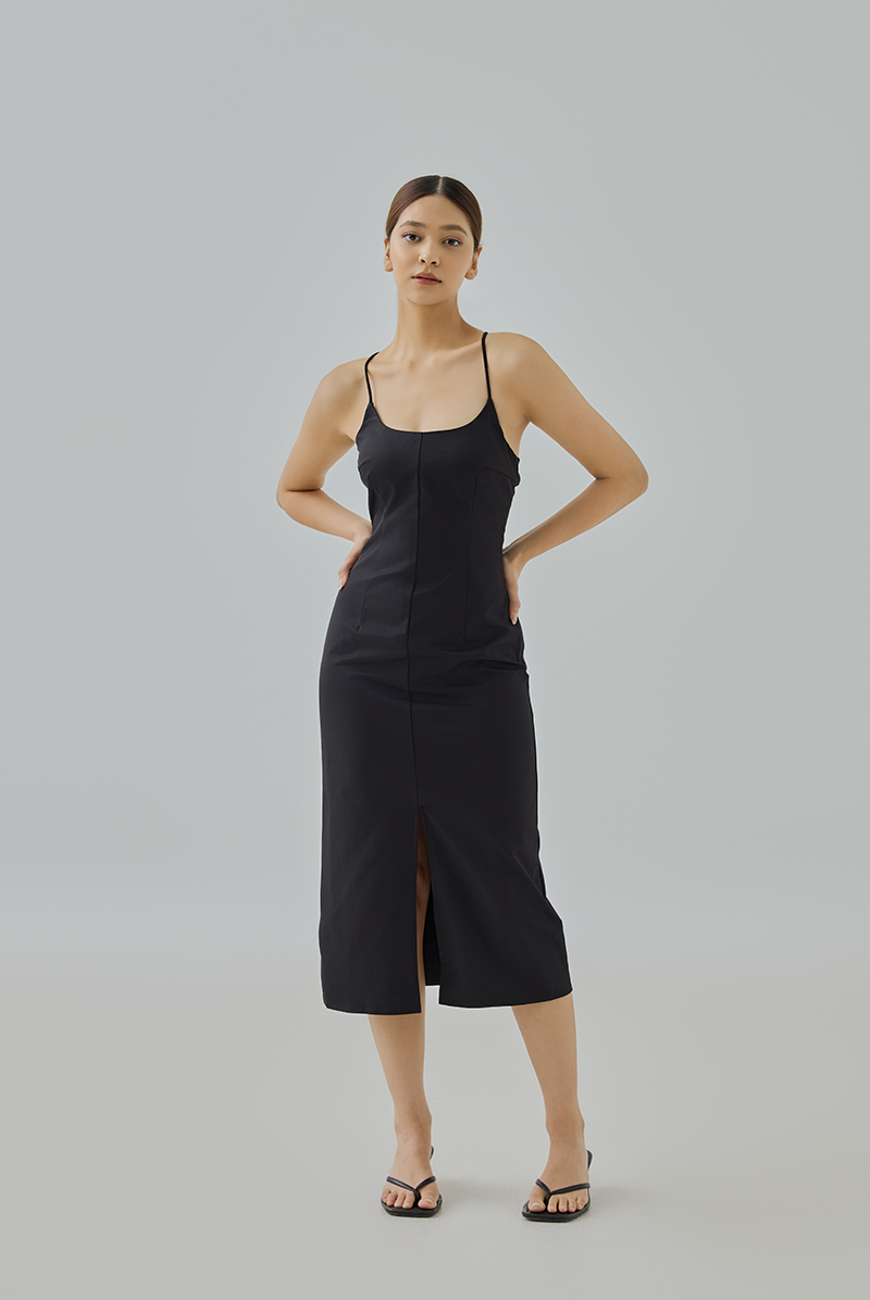 Mannie Criss-Cross Bodycon Midi Dress