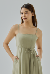 Fern Padded Paneled Midi Dress