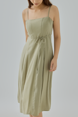 Fern Padded Paneled Midi Dress