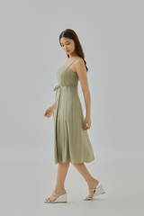 Fern Padded Paneled Midi Dress