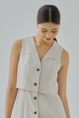 Elle Overlay Bodice Button-Down Dress