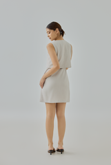 Elle Overlay Bodice Button-Down Dress
