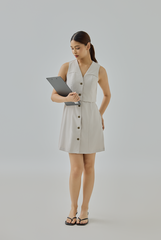 Elle Overlay Bodice Button-Down Dress