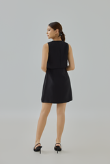 Elle Overlay Bodice Button-Down Dress
