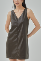 Xena Faux Leather Shift Dress