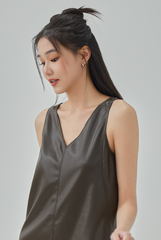 Xena Faux Leather Shift Dress